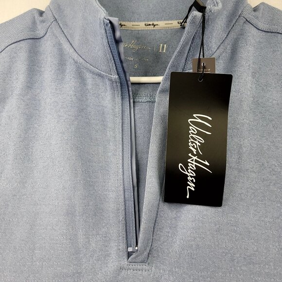 Walter Hagen Mens Small 1/4 Zip Sweatshirt Blue Heather Golf Preppy - Picture 4 of 11